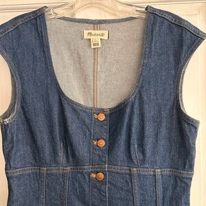 Madewell Denim Square Neck Button-Down Dress